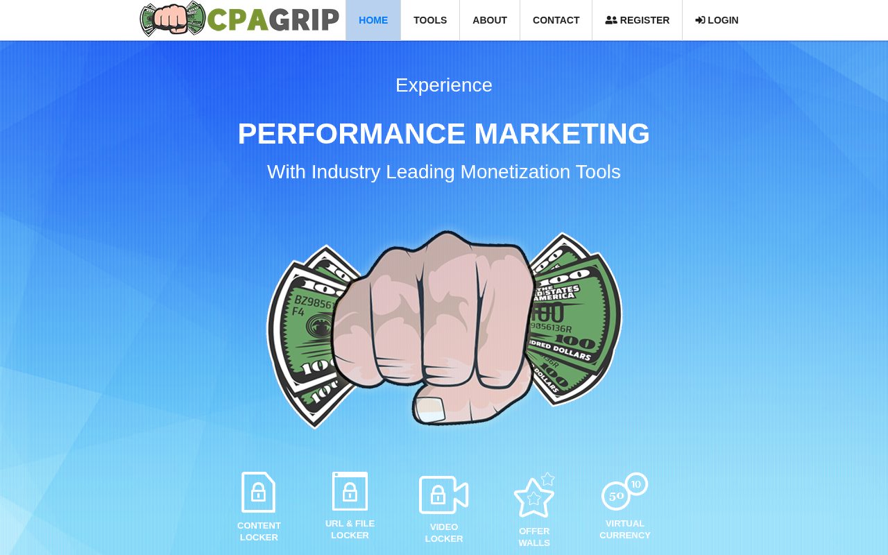 CPAGrip website screenshot