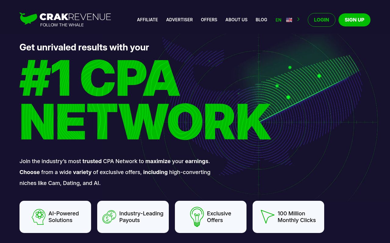 CrakRevenue website screenshot