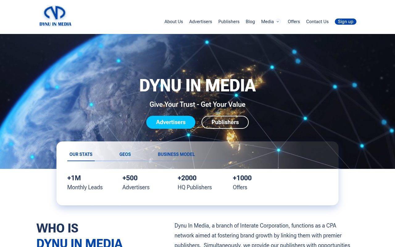 Dynu In Media website screenshot