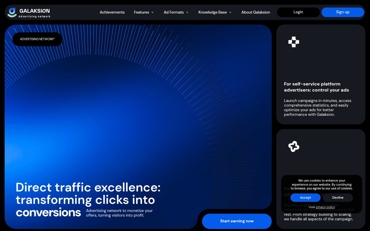 Galaksion website screenshot