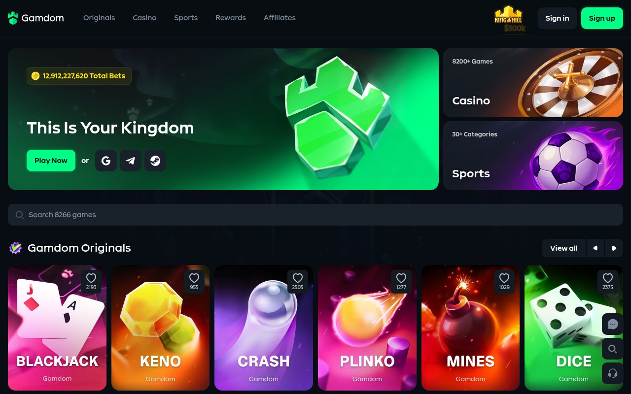 Gamdom Partners website screenshot