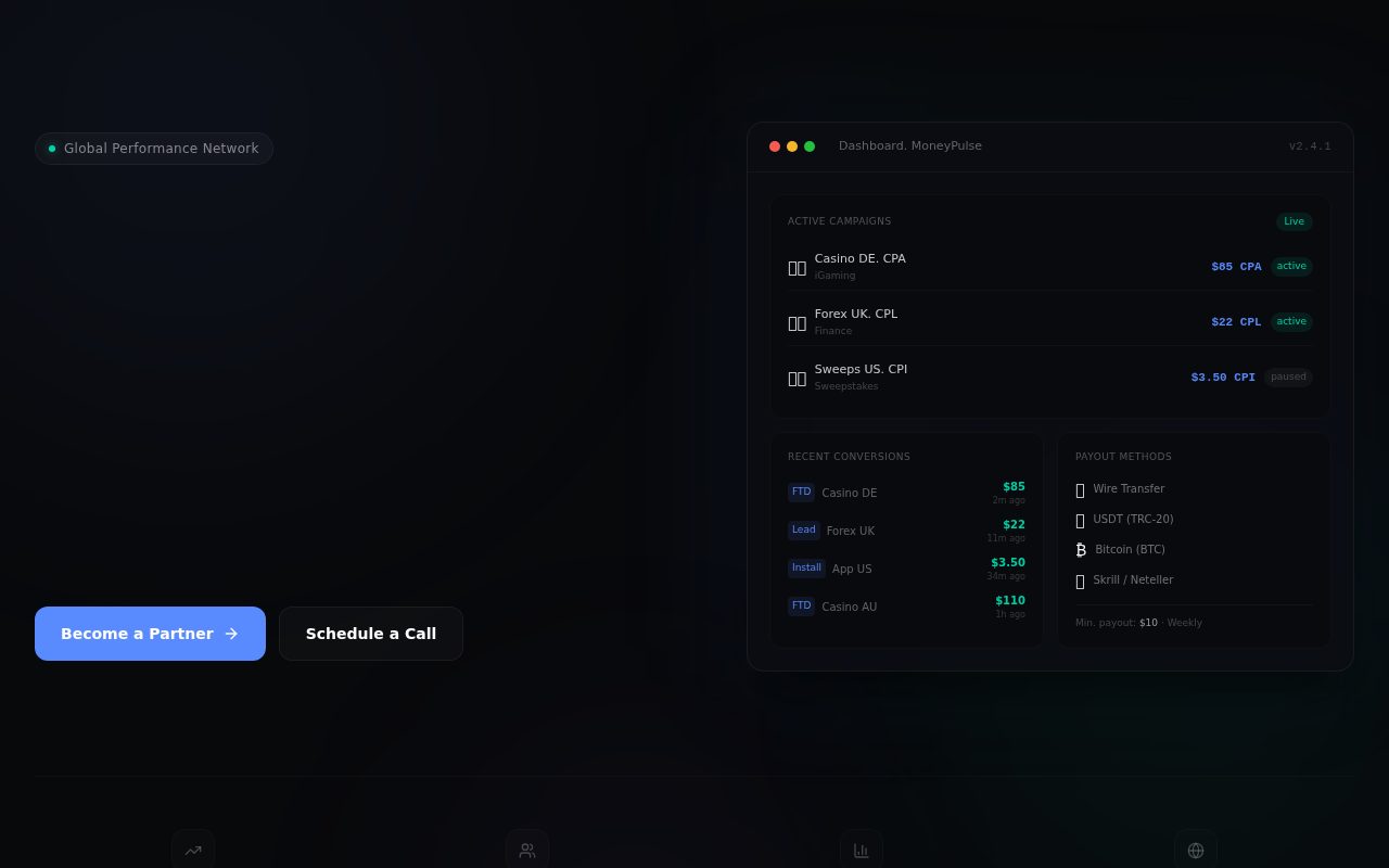 MoneyPulse website screenshot