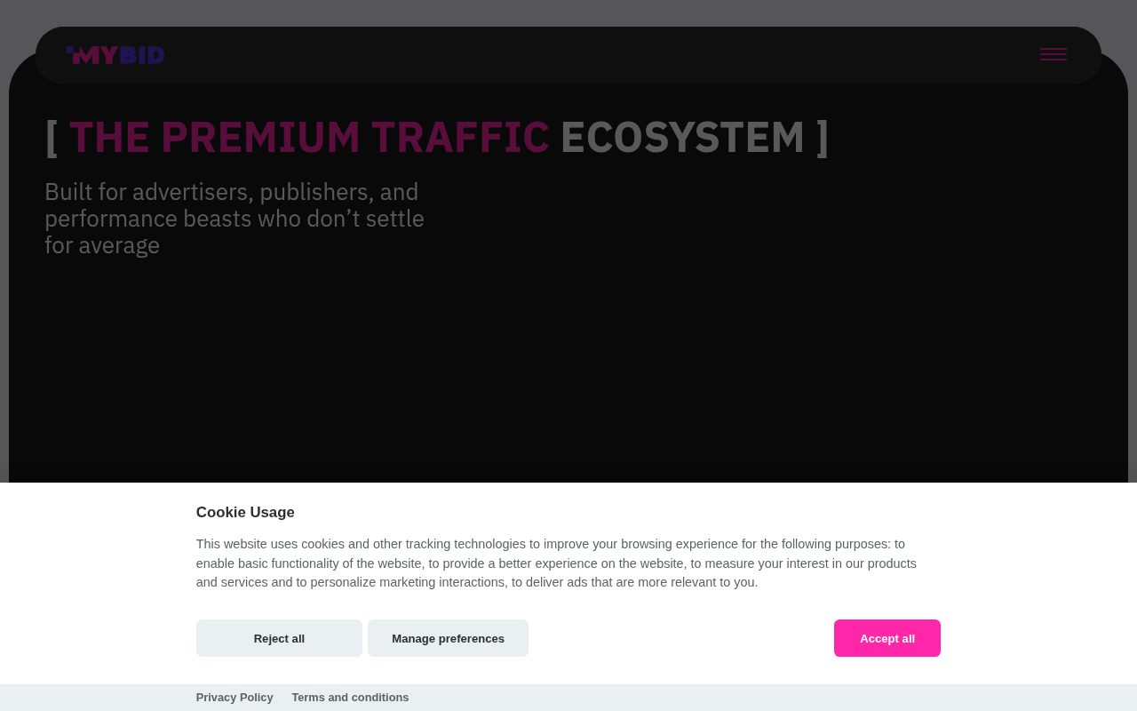 MyBid website screenshot