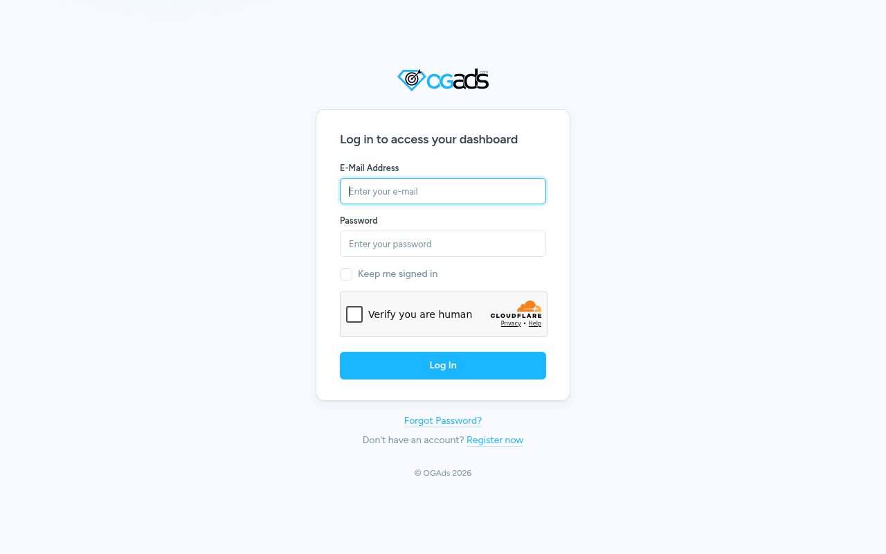 OGAds website screenshot