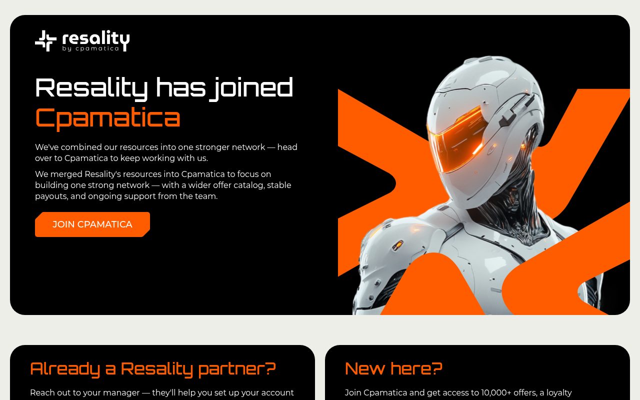 Resality website screenshot